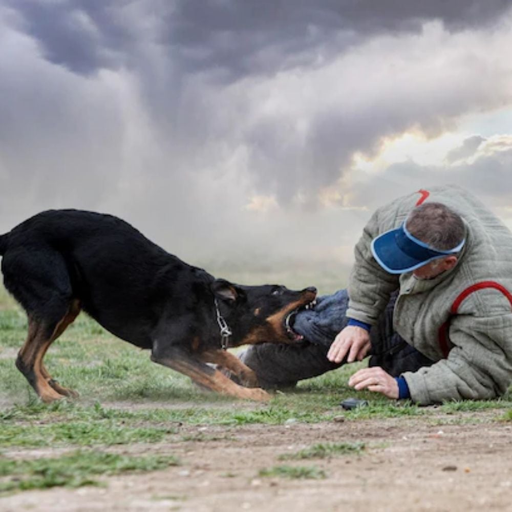 Dog bite and attack